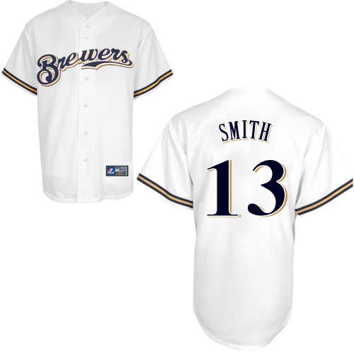 Will Smith #13 Youth Baseball Jersey-Milwaukee Brewers Authentic Home White Cool Base MLB Jersey